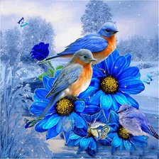 Оригинал схемы вышивки «птицы в цветах» (№2326071)