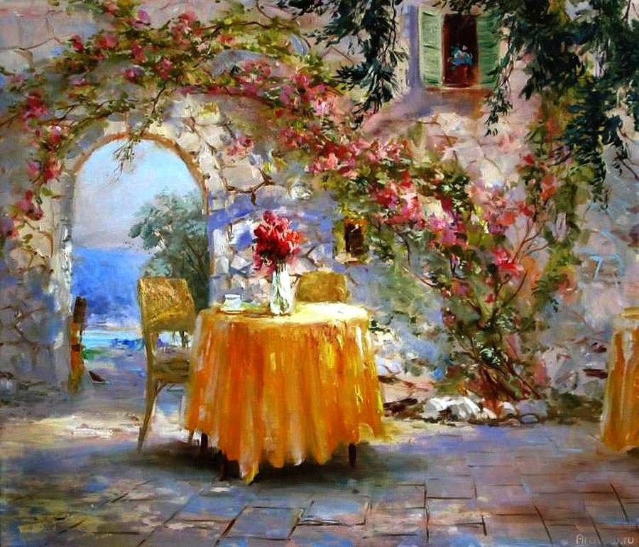 Жёлтая скатерть. - картина - оригинал