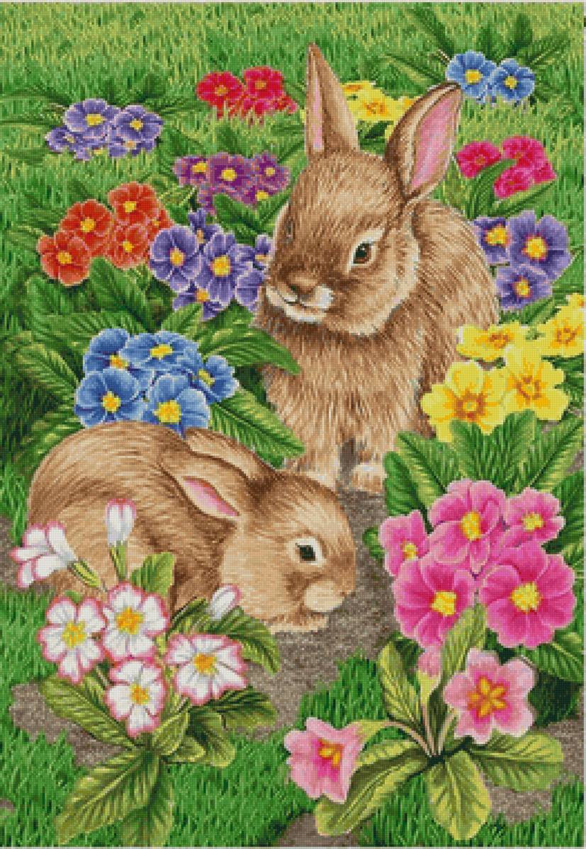 Coelhos. - animais.flores. - предпросмотр