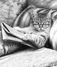 Оригинал схемы вышивки «Читающий котяра» (№2327763)