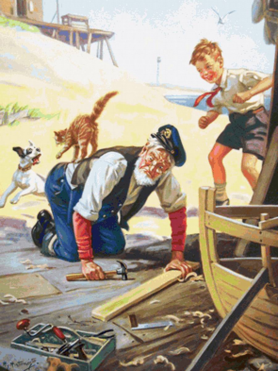 как правильно воспитывать внуков - гинтермейстер, дед, дети - предпросмотр