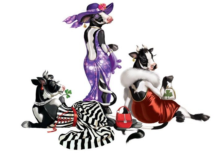 Модные коровы - мода, корова, коровы - оригинал