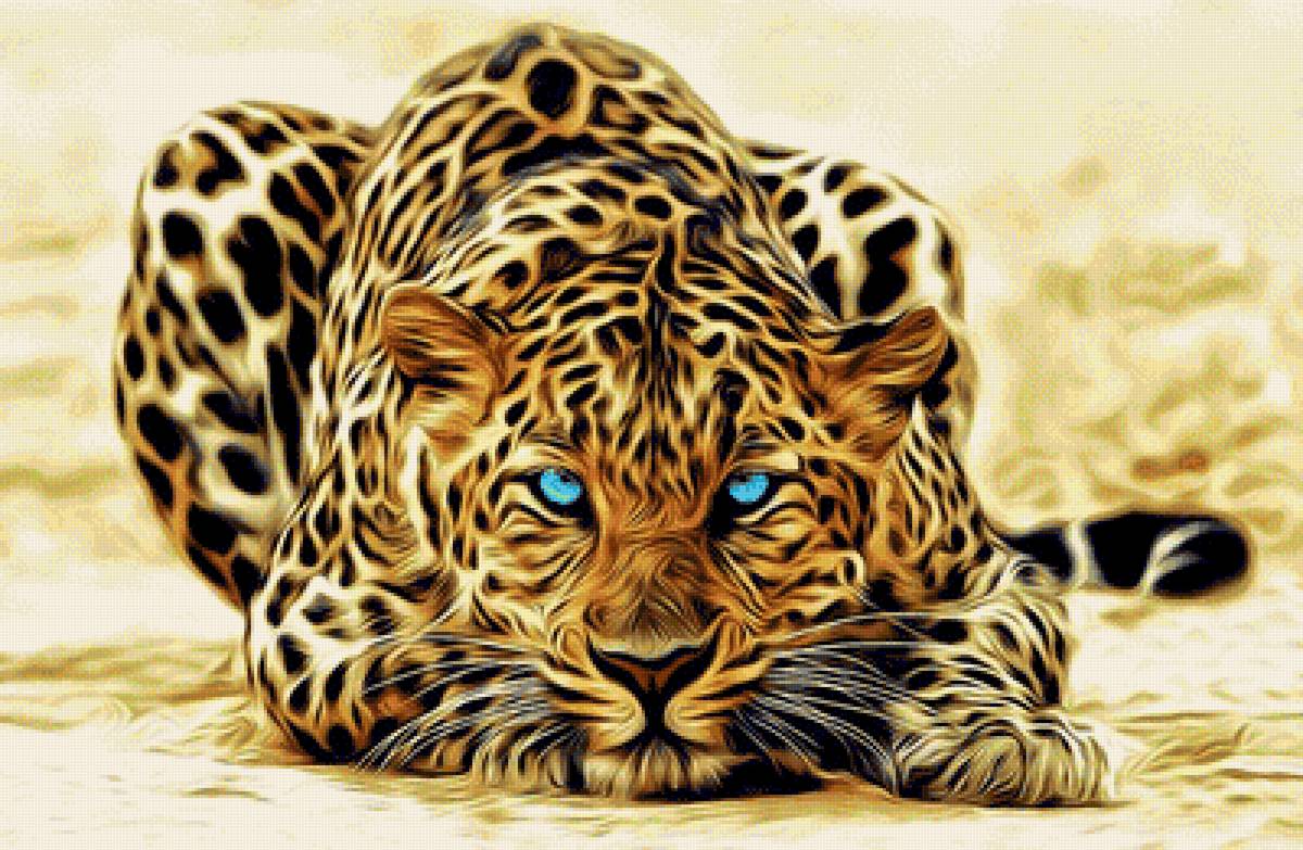 Ягуар с голубыми глазами - дикие, dmc, ягуар, животные - предпросмотр