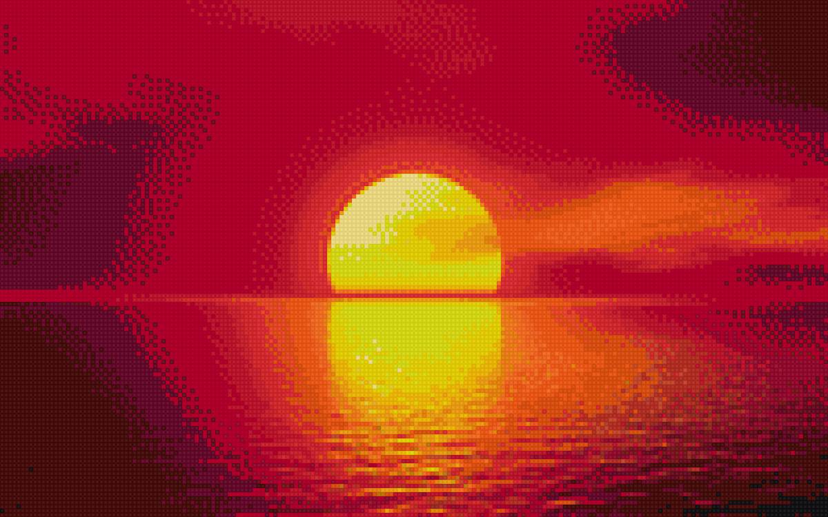 Закат - море, закат, небо, солнце - предпросмотр