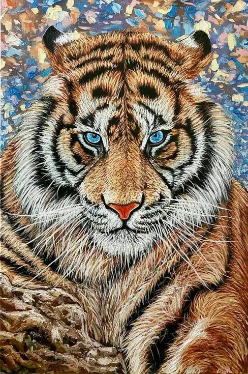 Tigre. - animais.pintura. - оригинал