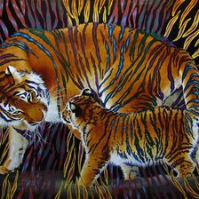 Оригинал схемы вышивки «Familhea de tigres.» (№2329321)