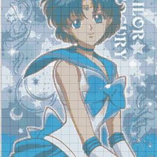 Схема вышивки «Сейлор Меркурий»