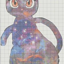 Схема вышивки «кися космос»