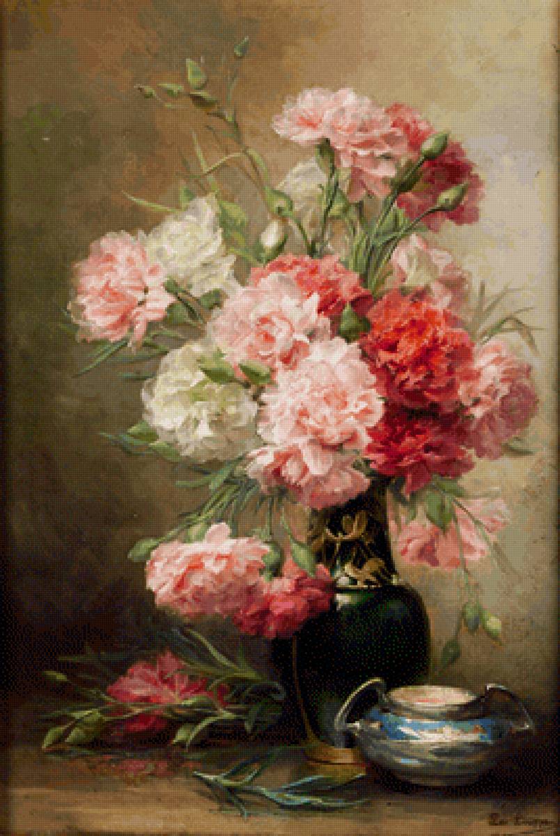 Букет гвоздики - картина - предпросмотр