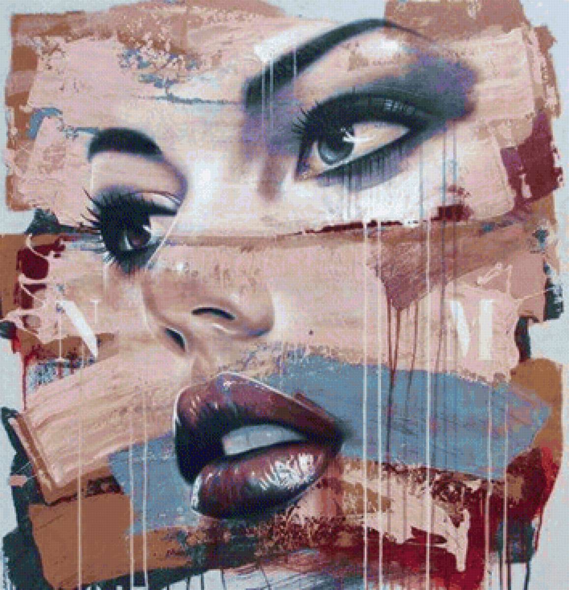 Face feminina. - menina., pintura.arte - предпросмотр