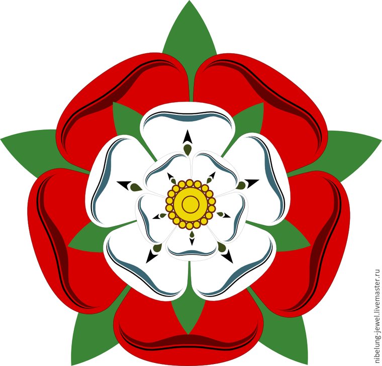 Роза Тюдоров - герб, тюдоры, роза, белая, алая - оригинал