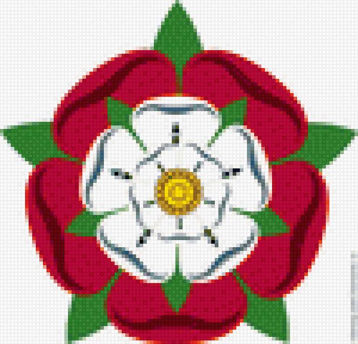 Роза Тюдоров - алая, герб, тюдоры, роза, белая - предпросмотр