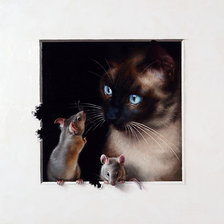 Схема вышивки «Кот и мышки»