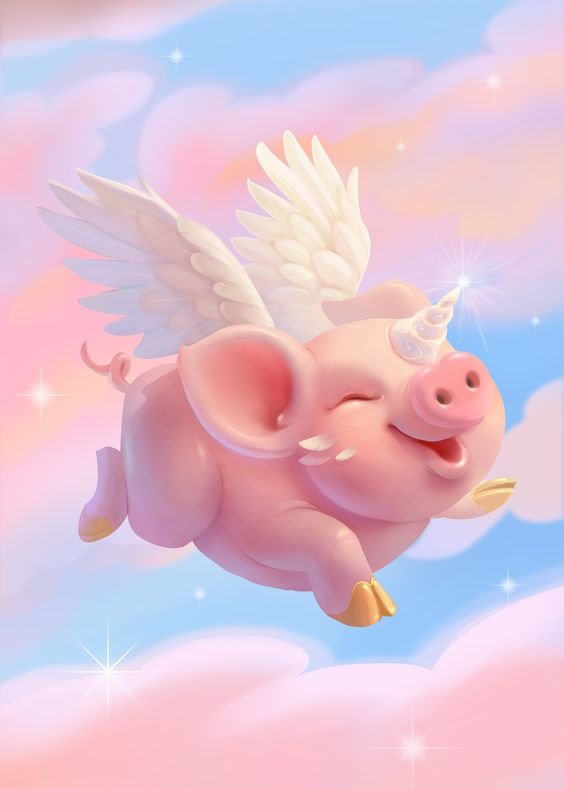 Свинка единорог - небо, свинья, свинка - оригинал