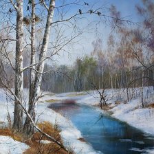 Схема вышивки «Первые проталины»