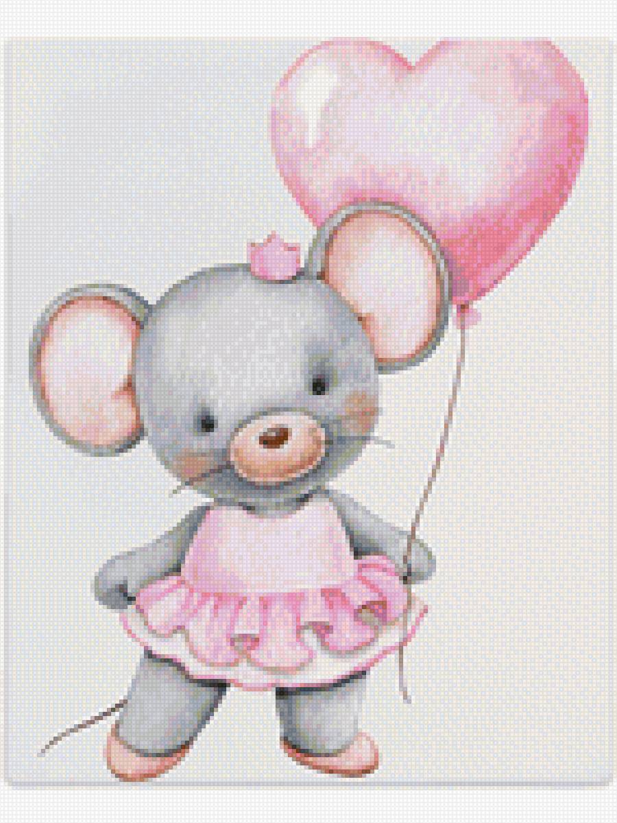 Мышка с шарами - шарики, мышка - предпросмотр
