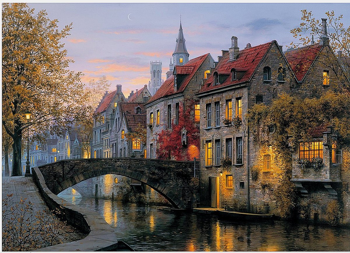 Осенний вечер в Брюгге. - оригинал