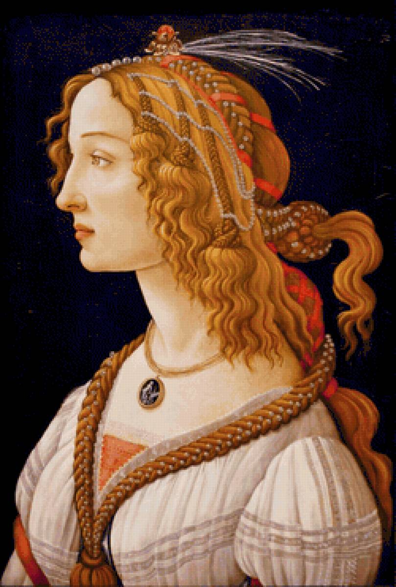 портрет молодой женщины Ботичелли - портрет, искусство, художник, ботичелли - предпросмотр