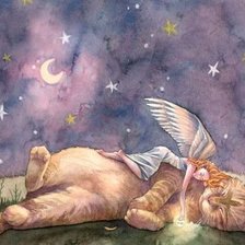 Схема вышивки «Котик с ангелом»