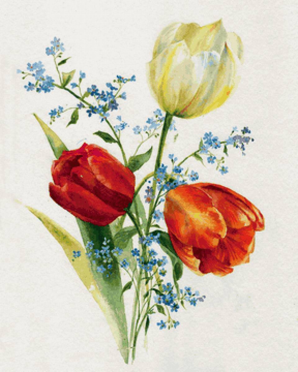 Весенний букет - цветы - предпросмотр