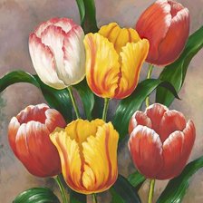 Схема вышивки «Тюльпаны»