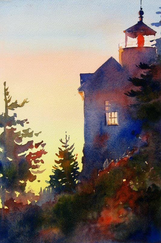 Акварельный закат - оригинал