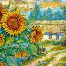 Схема вышивки «Casa com girassóis»