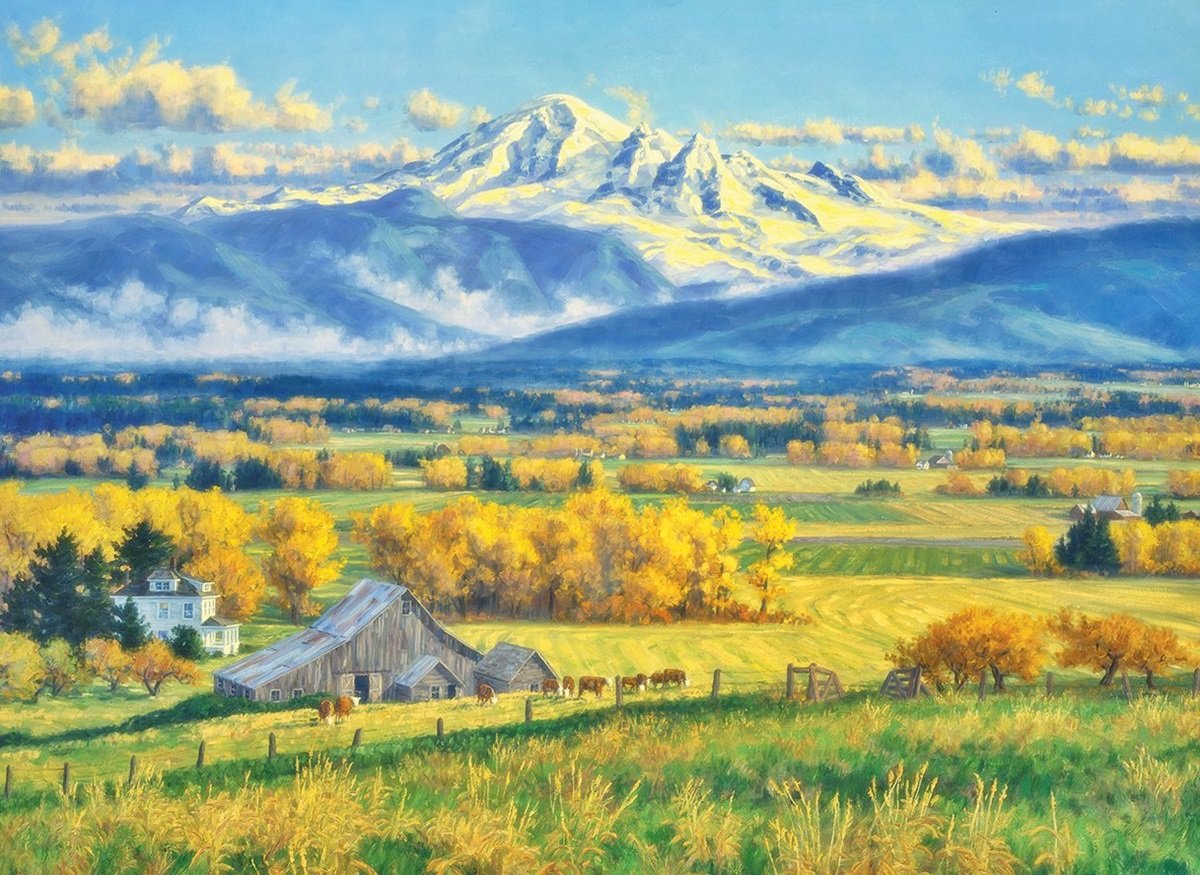 Paisagens   rural. - casas .animais .paisagens - оригинал