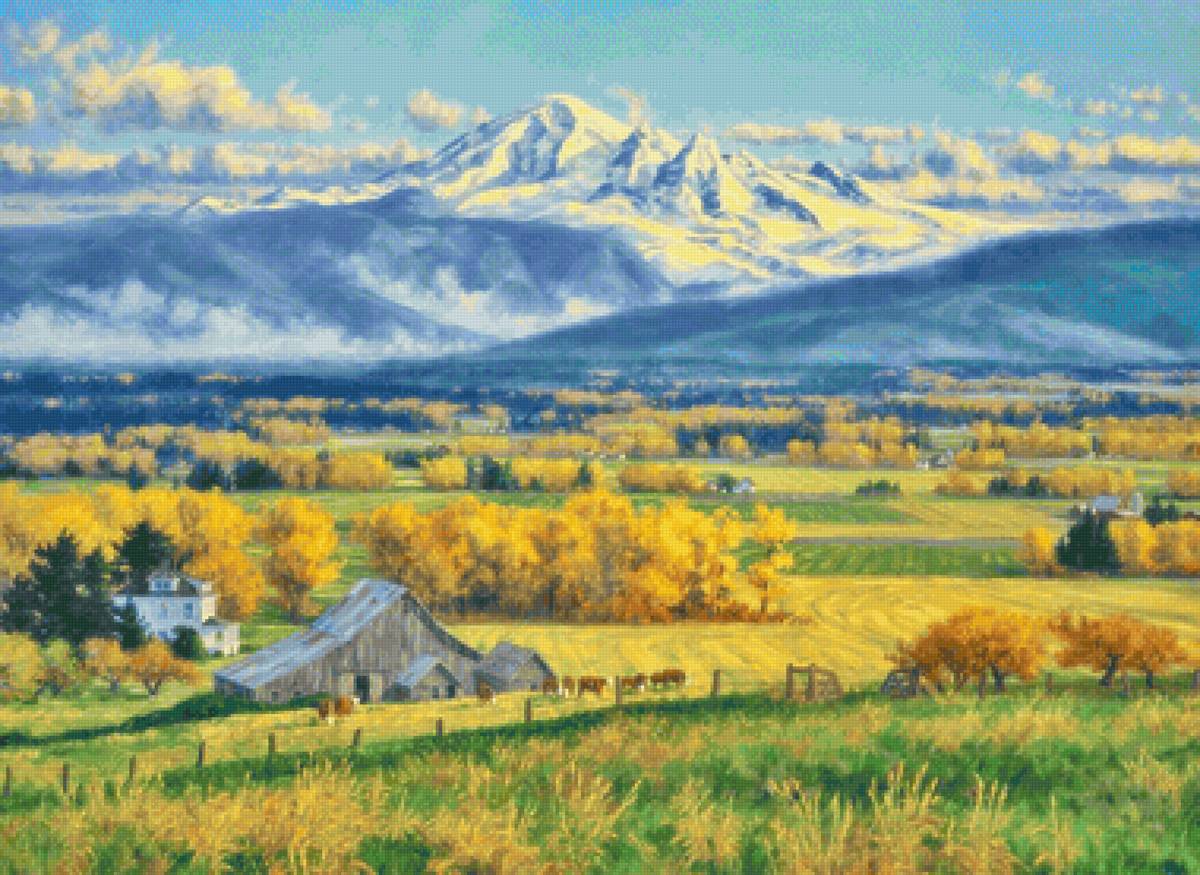 Paisagens   rural. - casas .animais .paisagens - предпросмотр