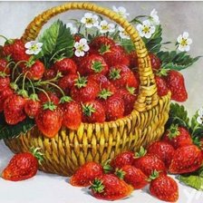 Схема вышивки «Cesta com morangos.»