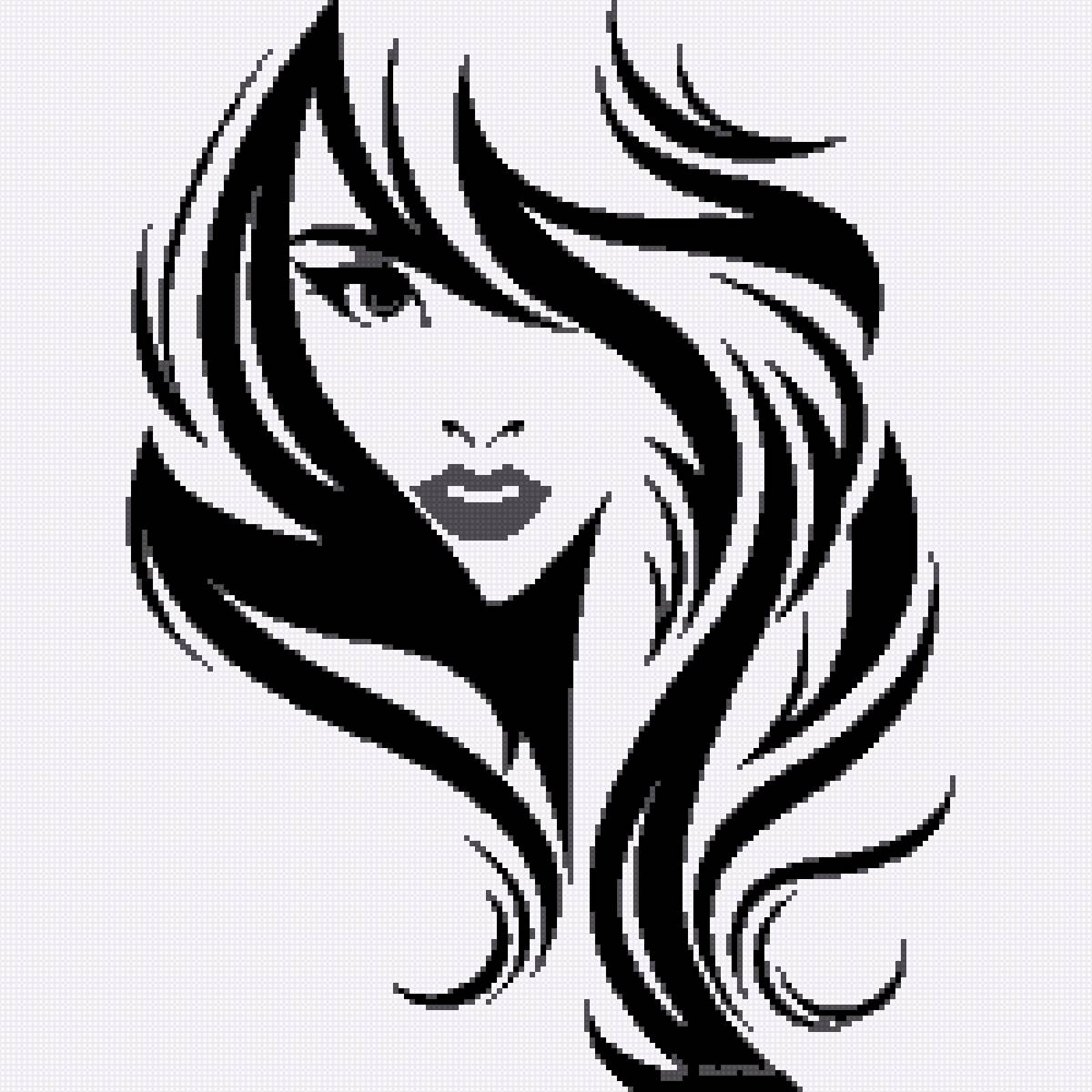 Девушка 2 - черно-белое, девушка - предпросмотр