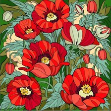 Схема вышивки «Маки»