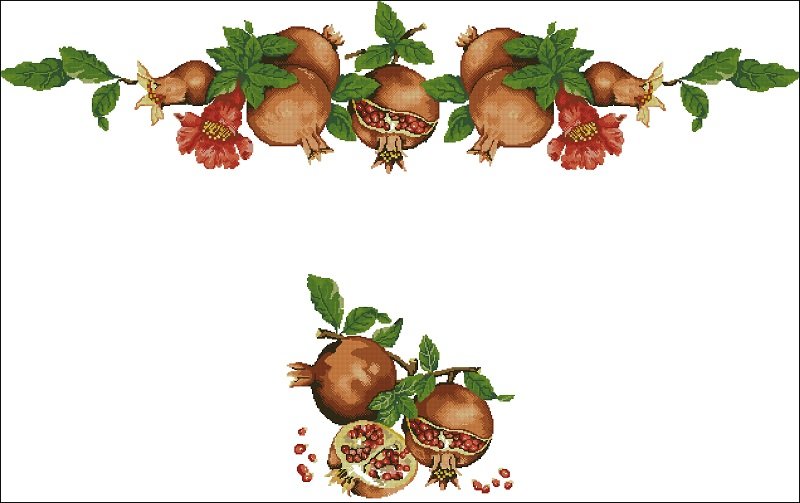 Гранаты на рушник - изобилие, рушник, гранаты - оригинал