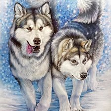 Схема вышивки «Casal de  lobos.»