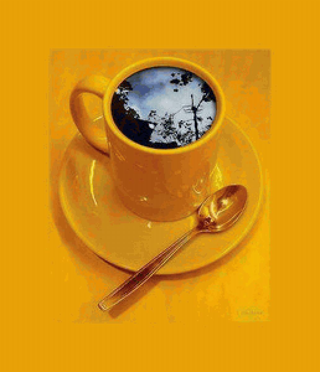 Жёлтая чашка - чашка, чай - предпросмотр