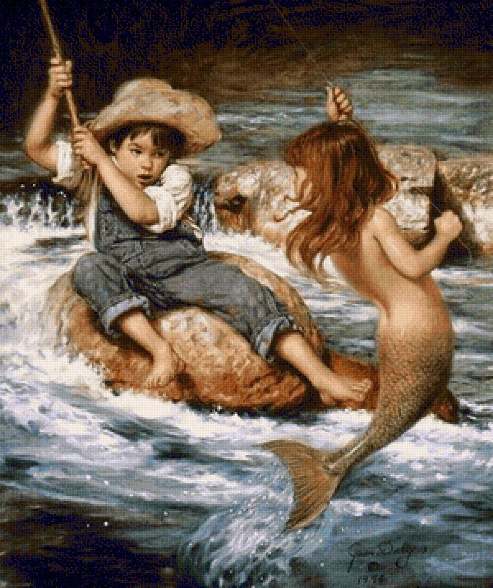 Ну что поймал? - русалка, рыбак - предпросмотр