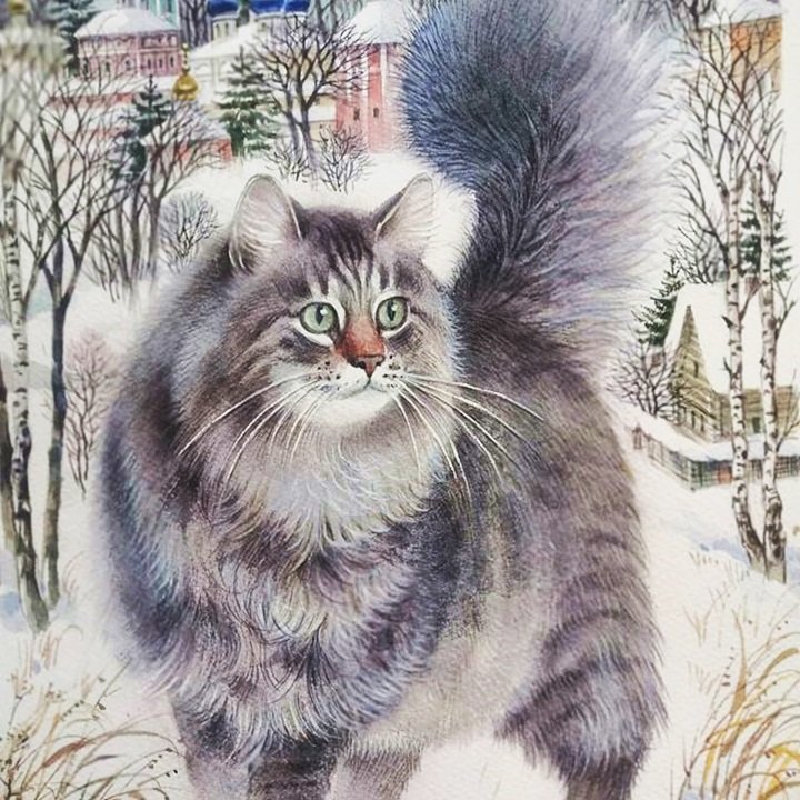 Gato. - animais. ilustração. - оригинал