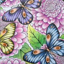 Оригинал схемы вышивки «Бабочки с цветами» (№2339147)