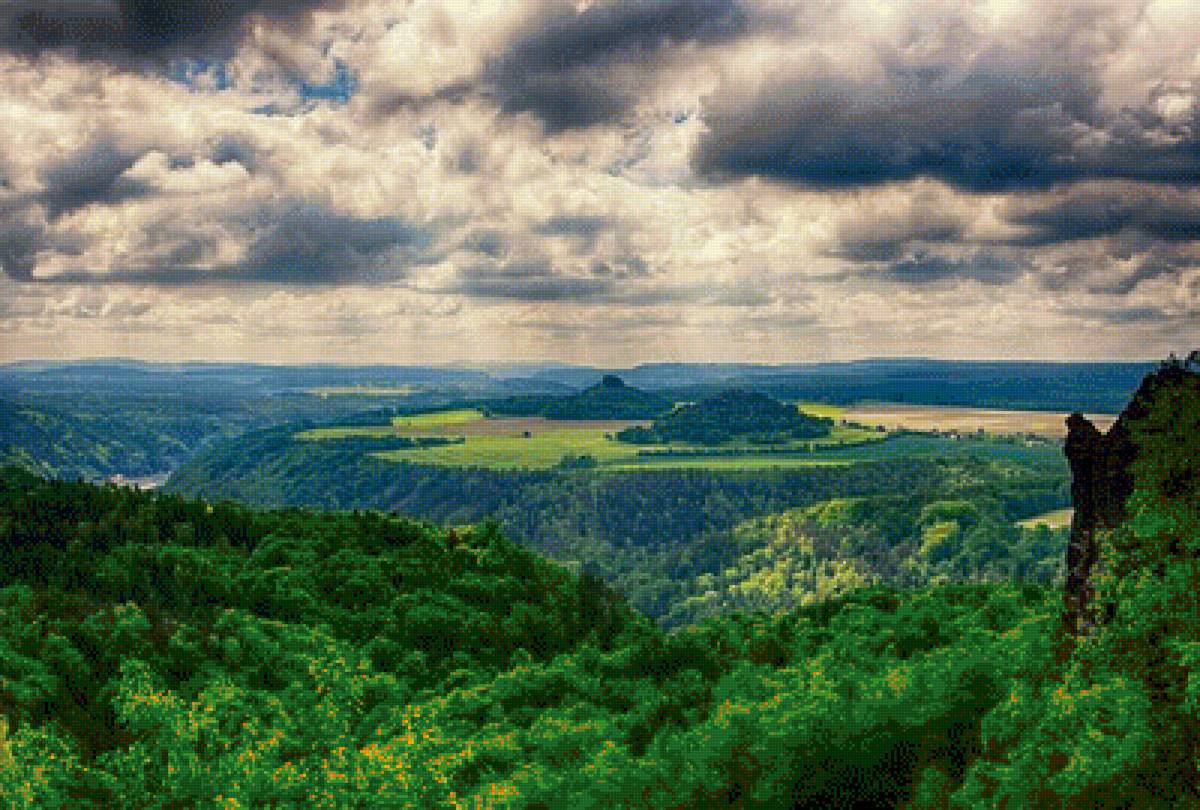 Долина - пейзаж, лето, природа, долина - предпросмотр