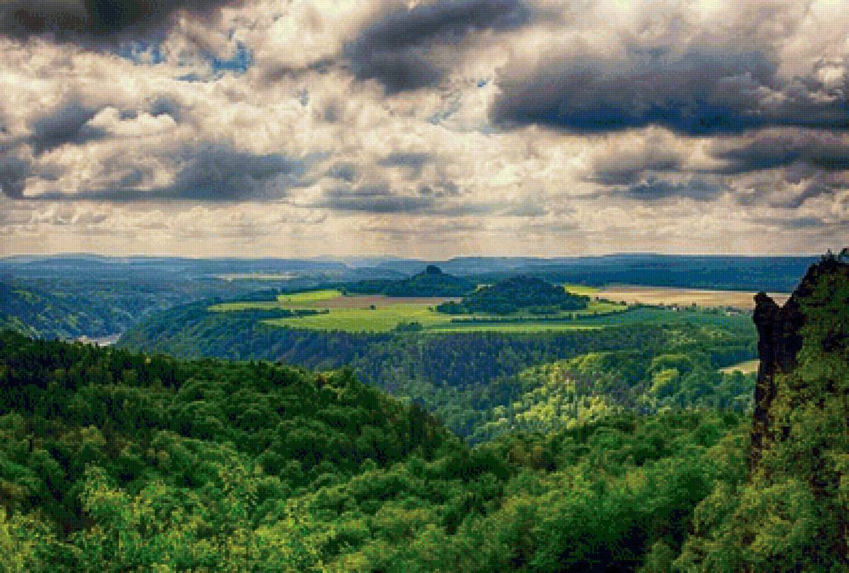 Долина - лето, пейзаж, природа, долина - предпросмотр