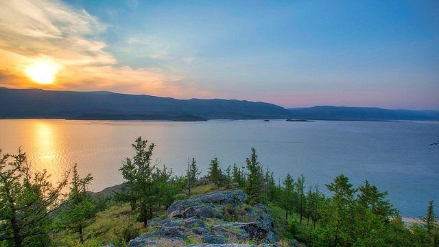 Озеро - пейзаж, озеро, закат, природа - оригинал