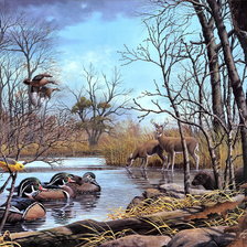 Схема вышивки «озеро в лесу»