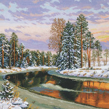 Схема вышивки «зимняя река»