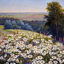 Схема вышивки «ромашки»