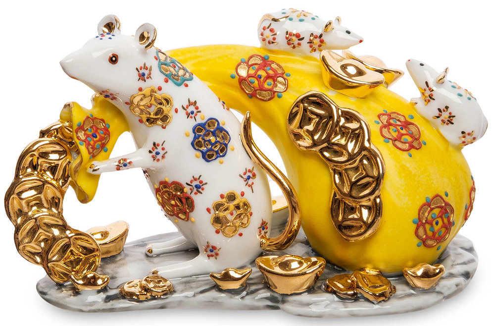 статуэтка мыши и золото - оригинал