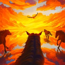 Схема вышивки «Лошади»