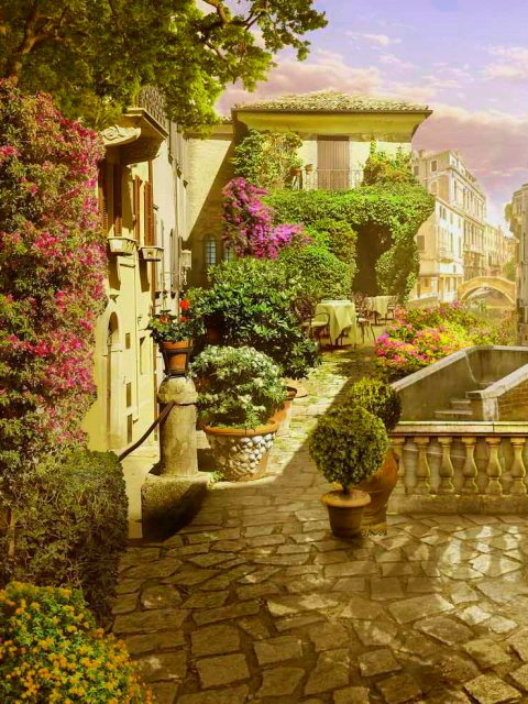 южный город схема№1 - город, лето, цветы - оригинал