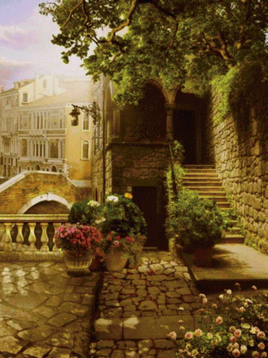 южный город схема №2 - лето, город, цветы - предпросмотр