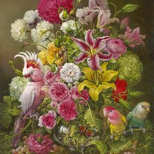 Оригинал схемы вышивки «Boque de flores e pássaro.» (№2342480)
