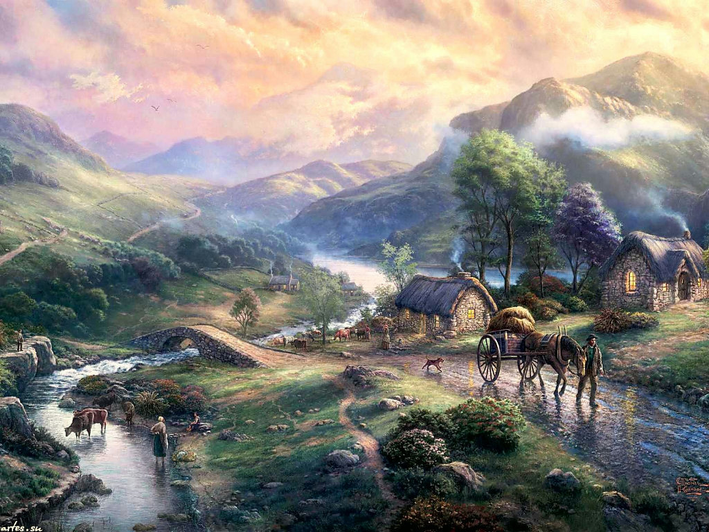 деревня в горах - пейзажи - оригинал